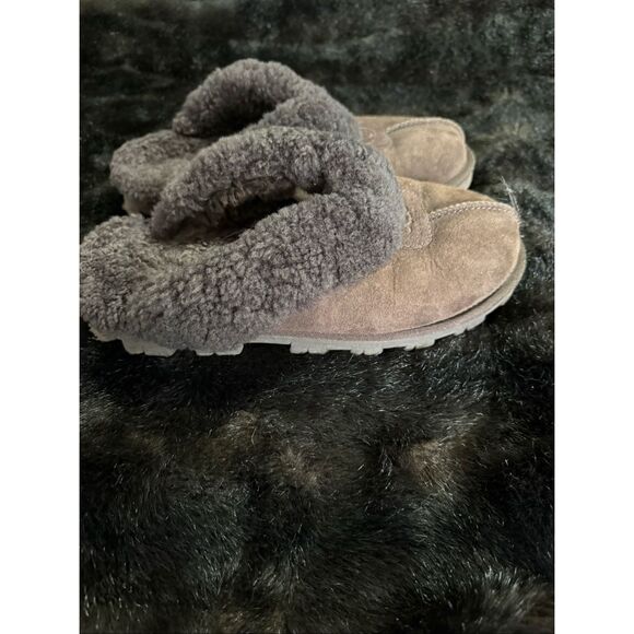 UGG women’s coquette shearling slippers shoes brown size 7 comfortable cozy warm - Picture 2 of 4